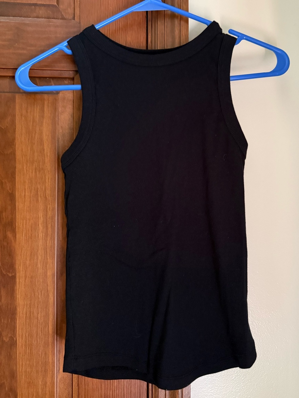 SO Juniors Black Ribbed Crew Neck Tank